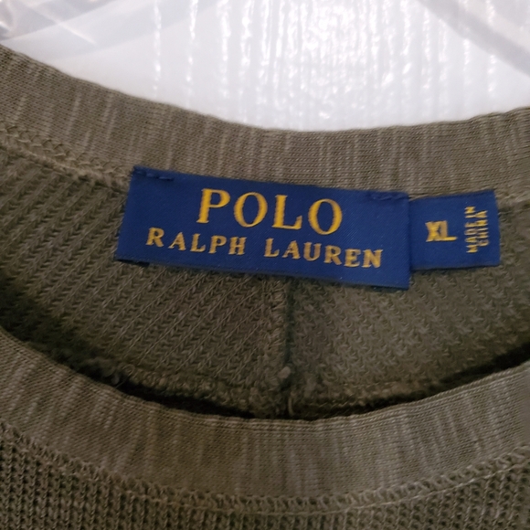 Polo Ralph Lauren Army Green Thermal Knit Midi Maxi Dress, Sz XL - Picture 5 of 9